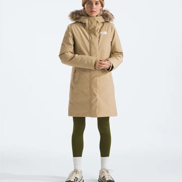 The North Face Women's Size 1X Beige Tan Khaki Arctic Parka 600 Down Coat New
